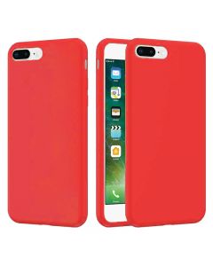 Soft Silicone Gel Shockproof Cover Case Smooth Anti Fingerprint Scratch Resistant Back Cover for iPhone 7/8 Plus - Red