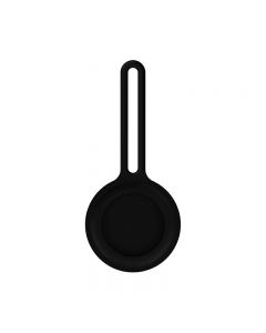 Air Tag Silicone Loop Holder Keyring Carry Case for Apple - Black
