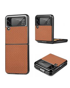 Anti Scratch Protective Slim Phone Case Drop proof Fashion for Samsung Galaxy Z Flip 3 5G - Brown