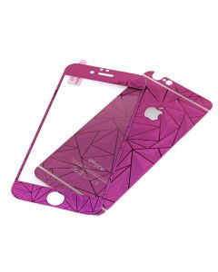 Front + Back Tempered Glass 3D Diamond Effect Screen Protector for iPhone 6 4.7 inch - Purple