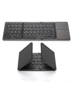 Multi Device Universal Wireless Bluetooth Keyboard Foldable Keyboard with Touch Pad for iOS Android Windows iPhone iPad Tablet MAC - Black