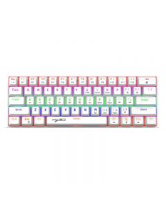 V900 61 Keys Punk keycap RGB Lighting Effect Metal Panel Mechanical Keyboard - White