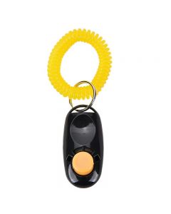 Dog Puppy Pet Clicker Keyring Teaching Tool Obedience Training Keyring Wrist UK - Black