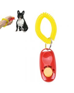 Dog Puppy Pet Clicker Keyring Teaching Tool Obedience Training Keyring Wrist UK - Red