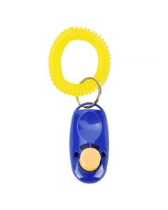 Dog Puppy Pet Clicker Keyring Teaching Tool Obedience Training Keyring Wrist UK - Blue