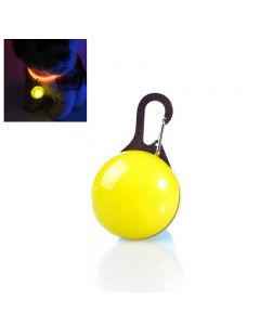 LED Pet Dog Cat Collar Buckle Night Light Safety Clip Flashing Neon Pendant - Yellow
