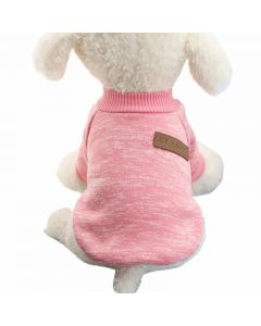 Pet Warm Knitted Sweater Coat Dog Cat Cute Costume Apparel Jumper Clothes Size S - Pink