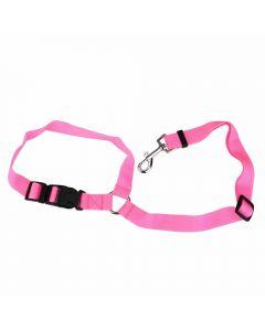 Dog Pet Adjustable Car Safety Seat Belt Harness Travel Lead Restraint Leash Belt Traction Rope - Pink