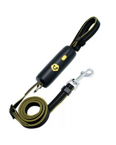 Extra Strong Reflective Rope Dog Lead with Foam Padded Handle Leash - Black