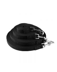 Dog Training Lead Strong Rope Webbing Halter Control Leash Recall 30M x 2cm - Black