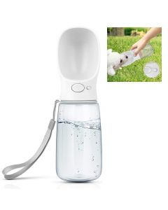 550ml Portable PET Dogs Cats Water Bottle Lightweight Feeder - White