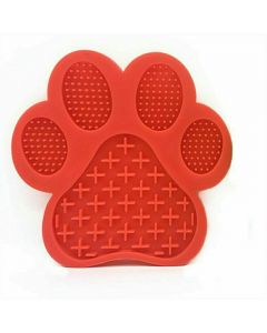 Non-Slip Silicone Dog Lick Pad Pet Food Feeder Bowl Puppy Cat Lick Mat Healthy - Red
