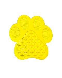 Non-Slip Silicone Dog Lick Pad Pet Food Feeder Bowl Puppy Cat Lick Mat Healthy - Yellow
