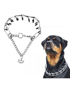 Metal Steel Chain Dog Training Prong Pinch Adjustable Choke Spike Collar - 4mmx60cm