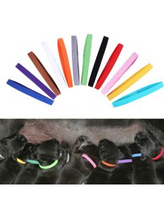 12 colours ID Collars Whelping Newborn Puppy and Kitten ID Collar Bands For Breeders - L