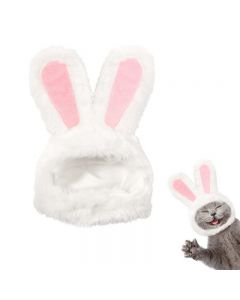 Cute Costume Bunny Rabbit Hat with Ears for Cats and Small Dogs Party Costume Easter Pet Accessory Headwear