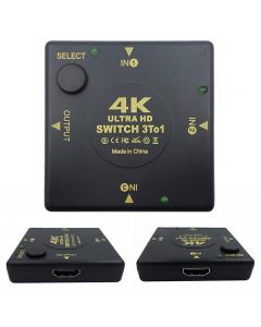 3 Port HDMI Switch Splitter 4Kx2K 3D Mini 3 In 1 Out HDMI Switcher - Square