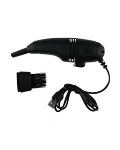 Mini USB Keyboard Vacuum Cleaner with Mini Brush Dust Cleaning Kit - Black