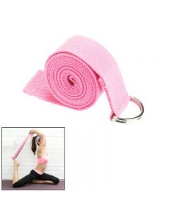 D-Ring Cotton Yoga Stretch Strap Training Belt Fitness Exercise Gym Equipment - Pink