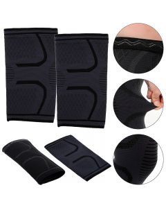 1 Pair Self-Heating Anti-slip Knee Support Pad Arthritis Brace Protective Belt Black - Size S