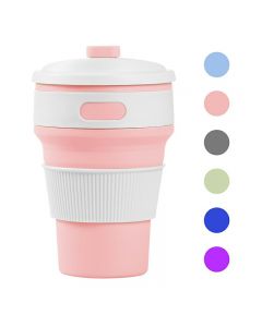 Collapsible Silicone Telescopic Water Bottle Foldable Portable Leakproof Cup - Pink