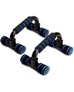 Set of 2 Push Up Floor Stands Foam Handle Engineering Plastics Tube for Muscle Training - Blue
