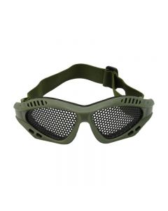 Tactical Mesh Glasses Steel Mesh Lens Goggles Paintballing Airsoft - Green