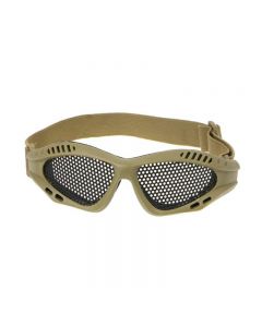 Tactical Mesh Glasses Steel Mesh Lens Goggles Paintballing Airsoft - Coyote