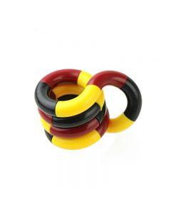 Tangle Fiddle Fidget Roll Anti-Stress ADHD Autism EDC Sensory Fingertoy Gift for Adult - Red + Black + Yellow