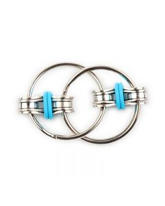 Fidget Hand Spinner Key Ring Chain for Stress Relieve ADHD - Blue