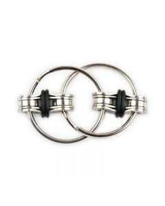 Fidget Hand Spinner Key Ring Chain for Stress Relieve ADHD - Black