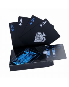 Waterproof Black Playing Cards Quality Plastic PVC Poker Creative Gift Durable-Blue