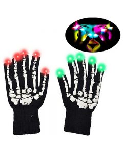 1 Pair LED Colorful Flashing Finger Lighting Skeleton Gloves for Party Shows