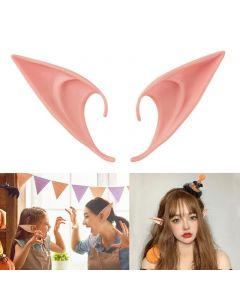 1 Pair Elf Ears Rubber Latex Prosthetic Tips Angel Pixie Fairy Cosplay Party 12 cm - Light Skin
