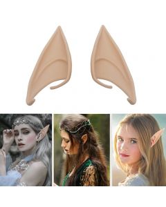 1 Pair Elf Ears Rubber Latex Prosthetic Tips Angel Pixie Fairy Cosplay Party 12 cm - Dark Skin