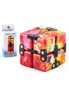 Sensory Infinity Cube Stress Fidget for Autism Anxiety Relief - Camouflage Autumn Mountain