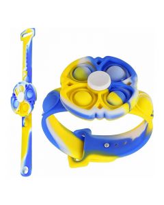 Push Pop Bubble Bracelet Fidget Bracelet Rotating Stress Relief Wristband Gifts - Yellow and Blue Flowing Color