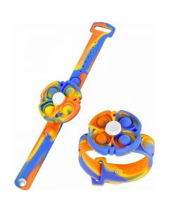 Push Pop Bubble Bracelet Fidget Bracelet Rotating Stress Relief Wristband Gifts - Red and Blue Flowing Color