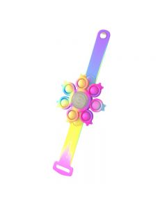 Luminous Hand Spinner Stress Relief Rotating Bubble Bracelet Xmas Gifts - Purple + Yellow
