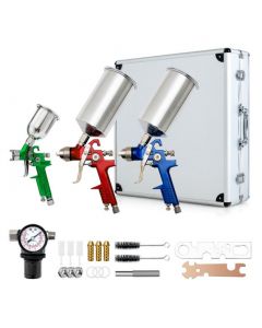 3 HVLP Auto Paint Car Primer Air Spray Gun Kit
