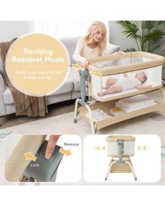 Baby Bassinet with Net with 6 Adjustable Heights