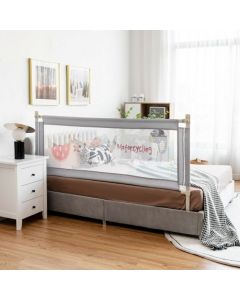 175CM Baby Bed Rail Guard with Double Safety Lock and Adjustable Height