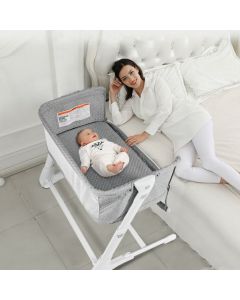 Baby Bedside Cot with Washable Mattress and Breathable Mesh