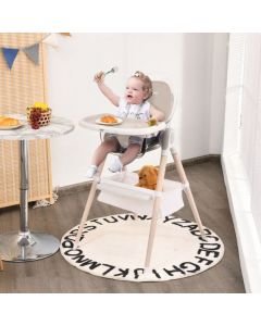 Convertible Baby Highchair with Mesh Storage Bag and Footrest