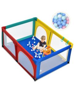 Baby Playpen Activity Centre 50 Balls Breathable Mesh Zipper Door