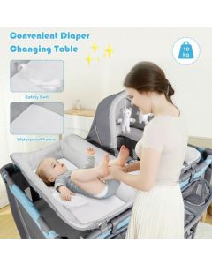 4 in 1 Baby Travel Cot with Cradle and Changing Table