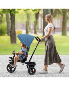5-in-1 Baby Tricycle with Adjustable Parent Handle and Canopy