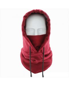 Thermal Balaclava Face Mask Outdoor Sports Mask Hood Hat for Women Men - Wine Red