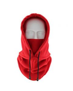 Thermal Balaclava Face Mask Outdoor Sports Mask Hood Hat for Women Men - Red