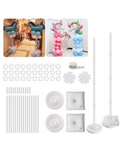 One Pair Balloon Arch Set Column Stand Base and Rods Frame Kit for Wedding Birthday Party Decor
